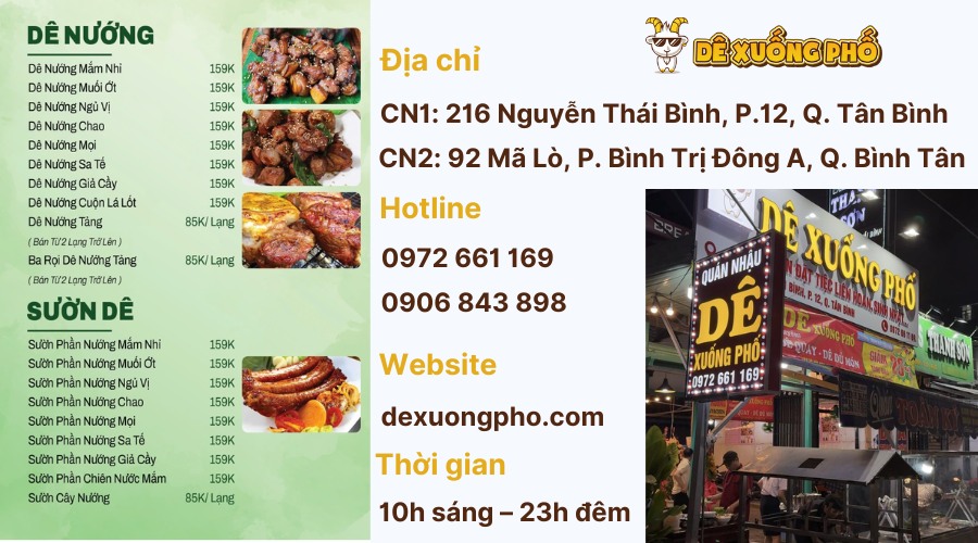 Dê Xuống Phố – nhà hàng dê nướng ngon tại TP.HCM