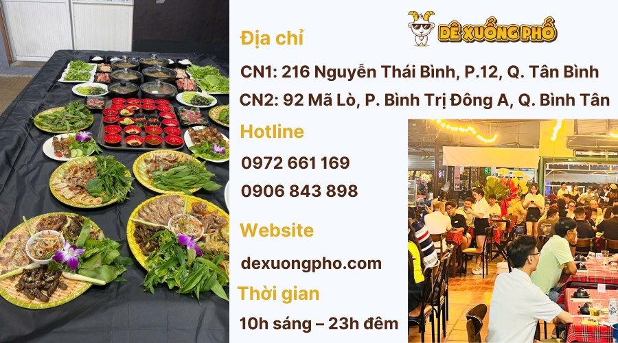 Nhà hàng Dê Xuống Phố TP.HCM chuyên món thịt dê xào ngon chuẩn vị
